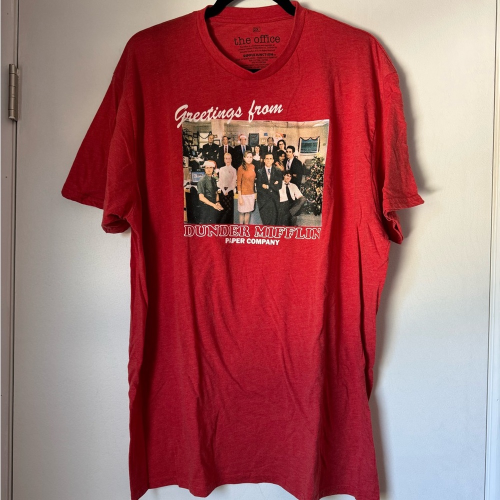 The Office - Greetings From Dunder Mifflin Paper Company Holiday T-shirt - Picture 1 of 4
